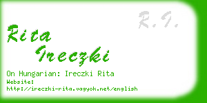 rita ireczki business card